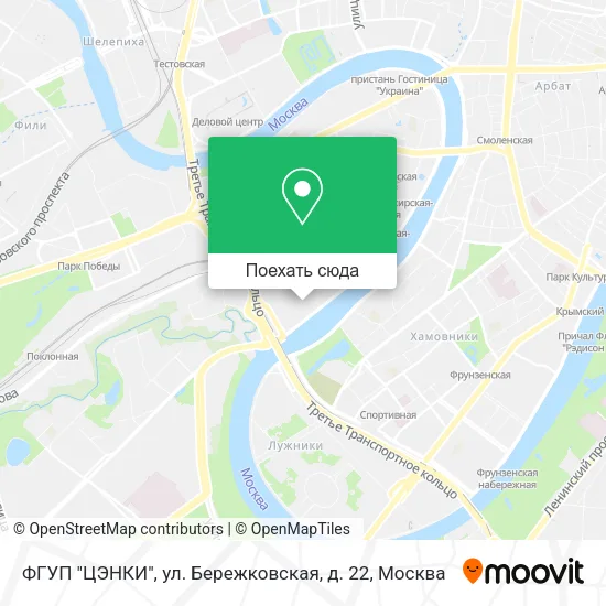 Карта ФГУП "ЦЭНКИ", ул. Бережковская, д. 22