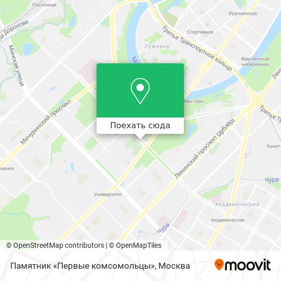 Карта Памятник «Первые комсомольцы»