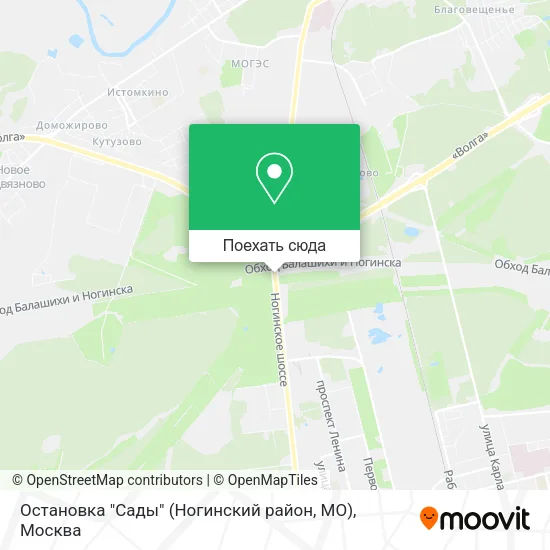 Карта Остановка "Сады" (Ногинский район, МО)