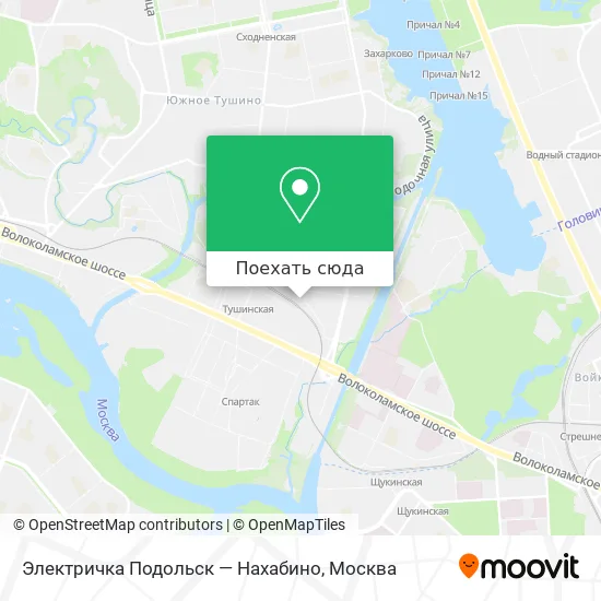 Карта Электричка Подольск — Нахабино