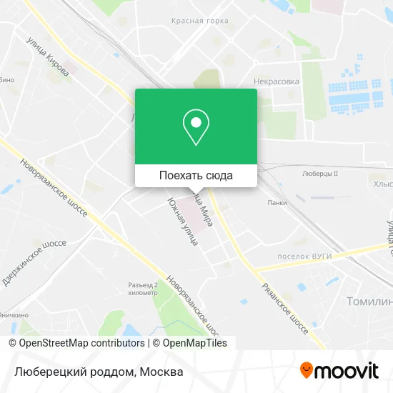 Карта Люберецкий роддом