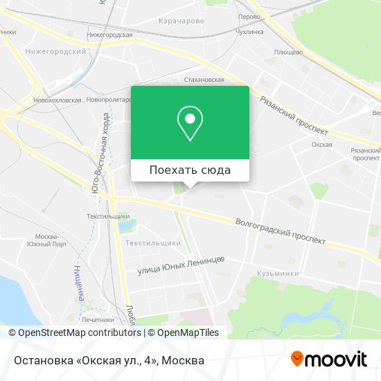 Карта Остановка «Окская ул., 4»