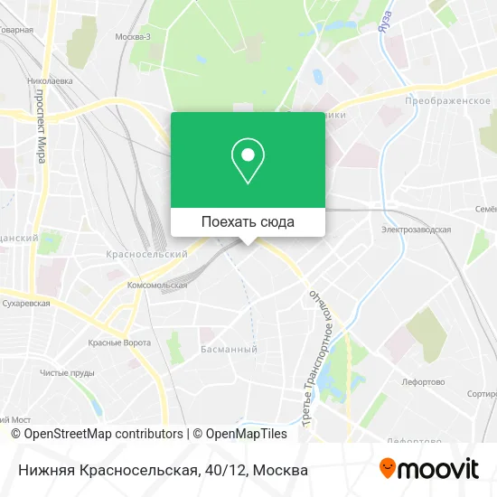 Карта Нижняя Красносельская, 40/12