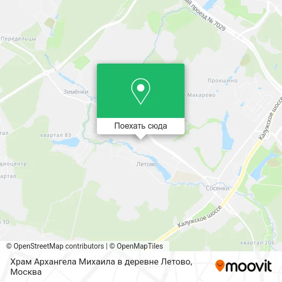 Карта Храм Архангела Михаила в деревне Летово