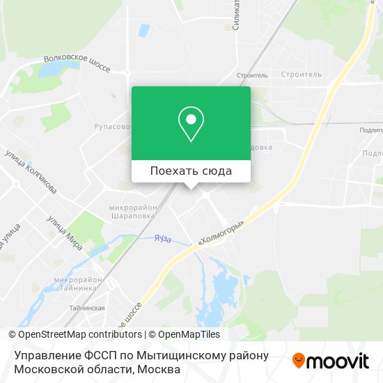 Карта Управление ФССП по Мытищинскому району Московской области