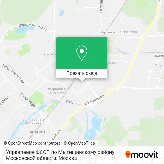 Карта Управление ФССП по Мытищинскому району Московской области
