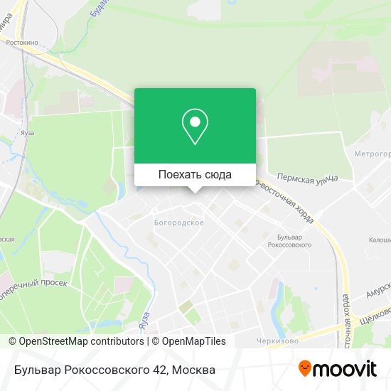 Карта Бульвар Рокоссовского 42