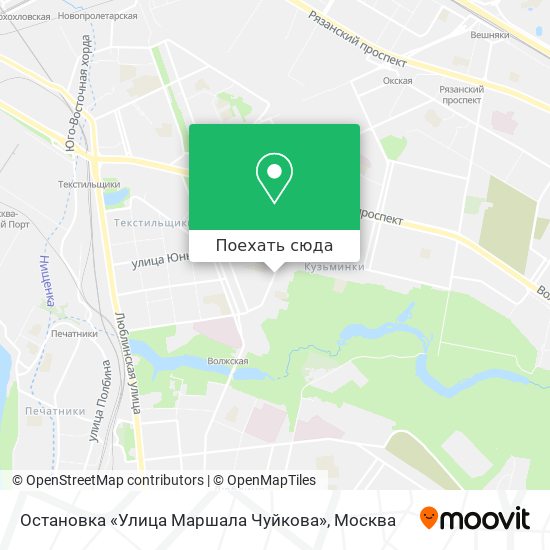 Карта Остановка «Улица Маршала Чуйкова»