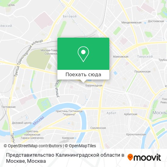 Карта Представительство Калининградской области в Москве