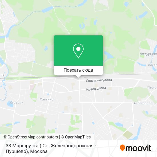 Карта 33 Маршрутка ( Ст. Железнодорожная - Пуршево)