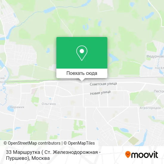 Карта 33 Маршрутка ( Ст. Железнодорожная - Пуршево)