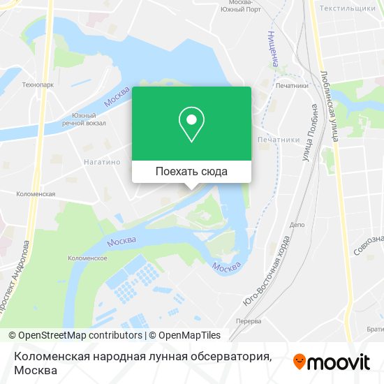 Карта Коломенская народная лунная обсерватория