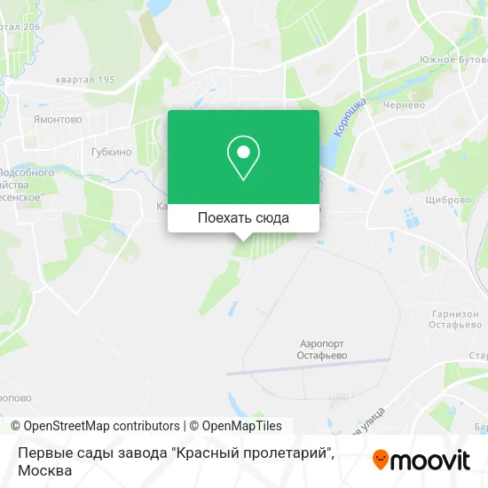 Карта Первые сады завода "Красный пролетарий"