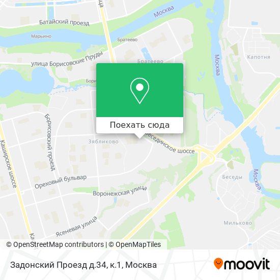 Карта Задонский Проезд д.34, к.1