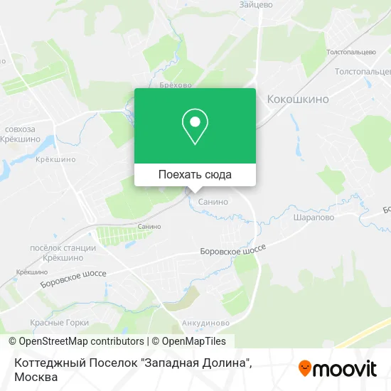 Карта Коттеджный Поселок "Западная Долина"