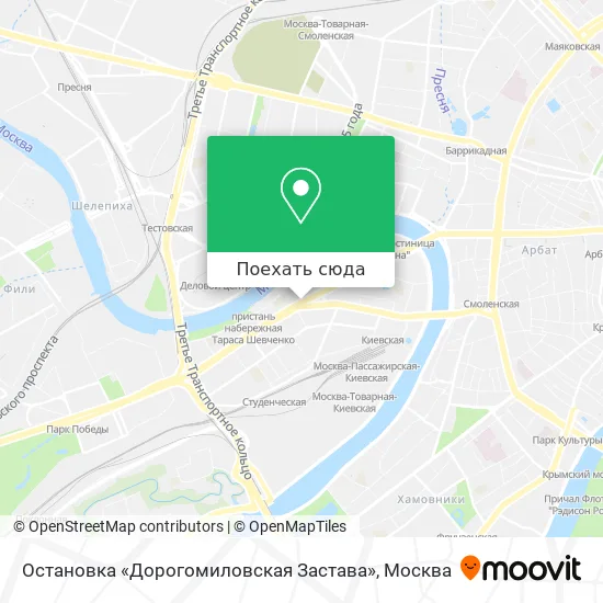 Карта Остановка «Дорогомиловская Застава»