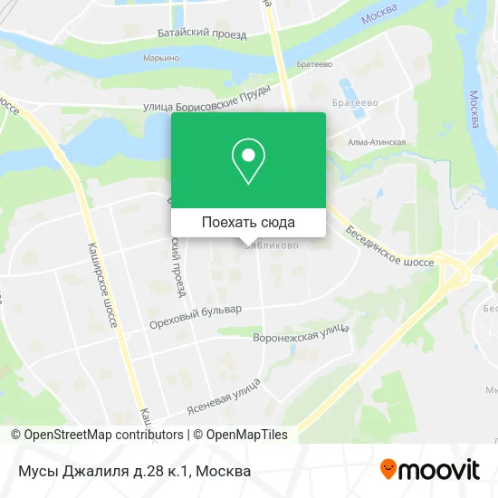 Карта Мусы Джалиля  д.28 к.1