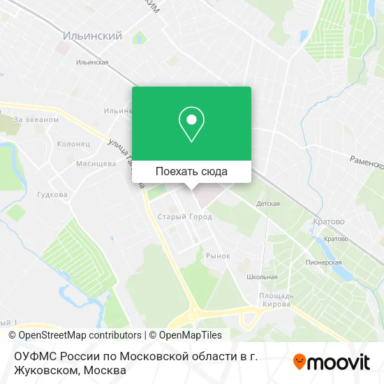 Карта ОУФМС России по Московской области в г. Жуковском