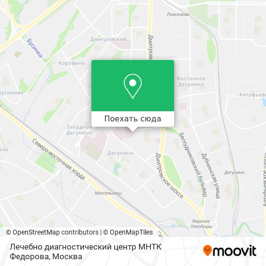 Карта Лечебно диагностический центр МНТК Федорова