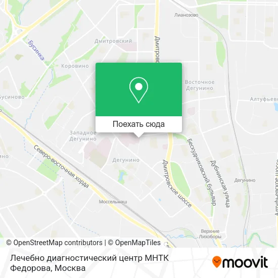 Карта Лечебно диагностический центр МНТК Федорова
