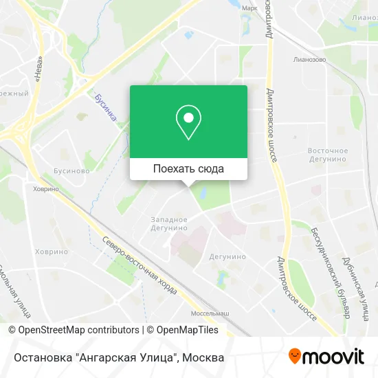 Карта Остановка "Ангарская Улица"