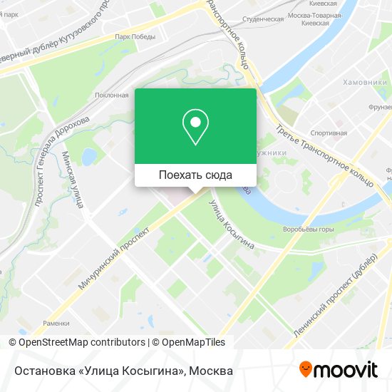 Карта Остановка «Улица Косыгина»