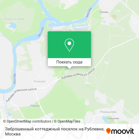 Карта Заброшенный коттеджный поселок на Рублевке