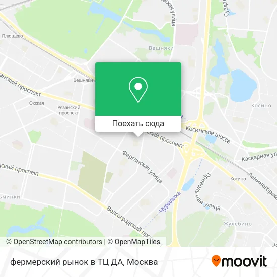 Карта фермерский рынок в ТЦ ДА