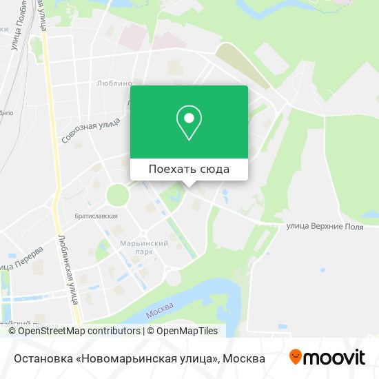 Карта Остановка «Новомарьинская улица»