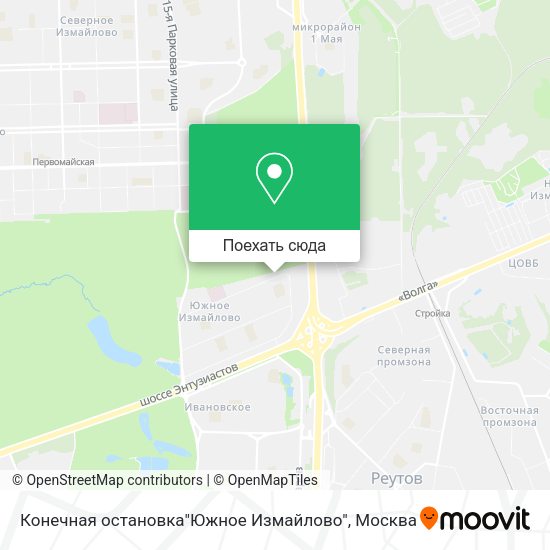 Карта Конечная остановка"Южное Измайлово"