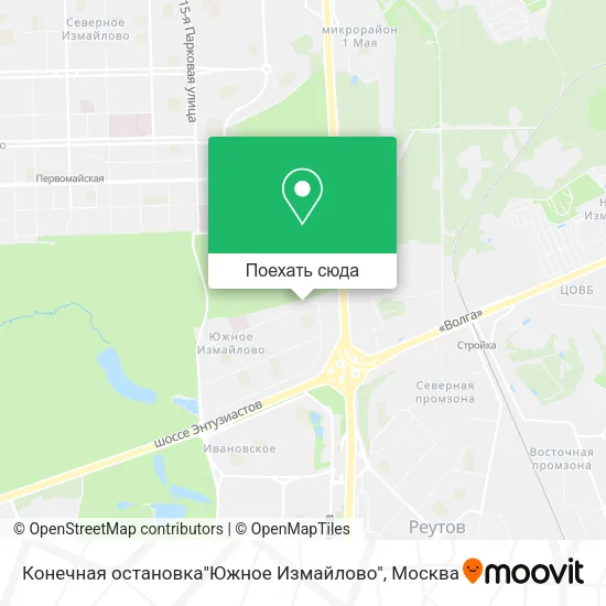 Карта Конечная остановка"Южное Измайлово"