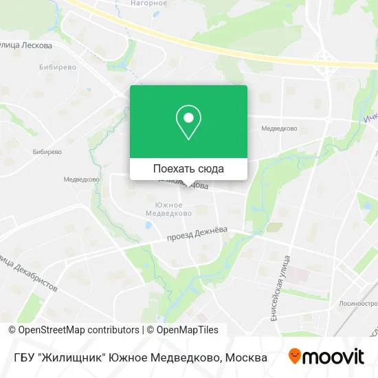 Карта ГБУ "Жилищник" Южное Медведково