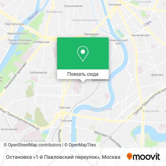 Карта Остановка «1-й Павловский переулок»