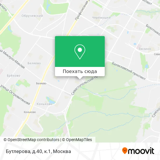 Карта Бутлерова, д.40, к.1