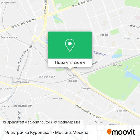 Карта Электричка Куровская - Москва