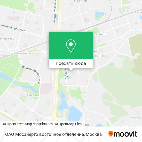 Карта ОАО Мосэнерго восточное отделение
