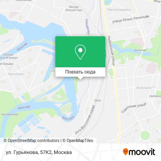 Карта ул. Гурьянова, 57К2