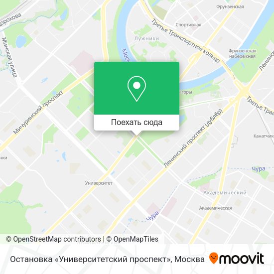 Карта Остановка «Университетский проспект»