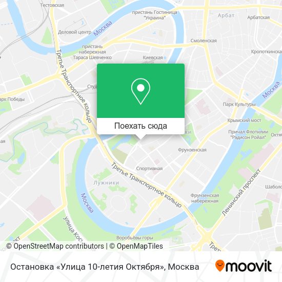 Карта Остановка «Улица 10-летия Октября»