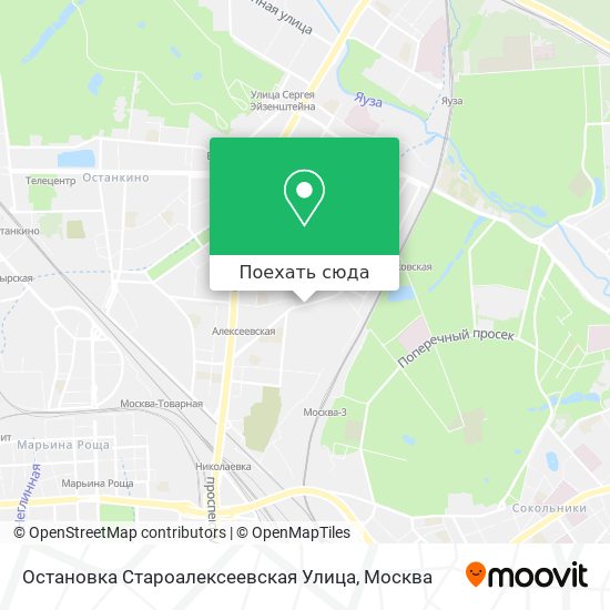Карта Остановка Староалексеевская Улица