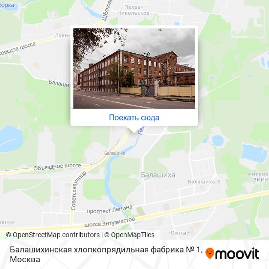 Карта Балашихинская хлопкопрядильная фабрика № 1