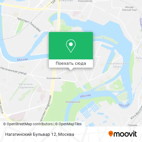Карта Нагатинский Бульвар 12
