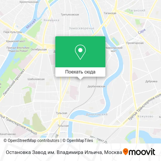 Карта Остановка Завод им. Владимира Ильича