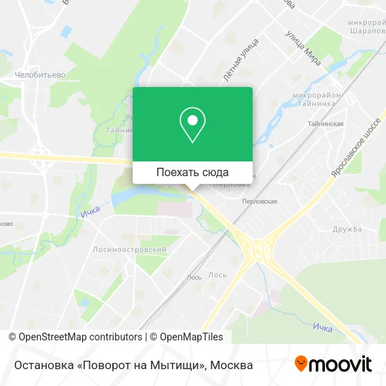 Карта Остановка «Поворот на Мытищи»