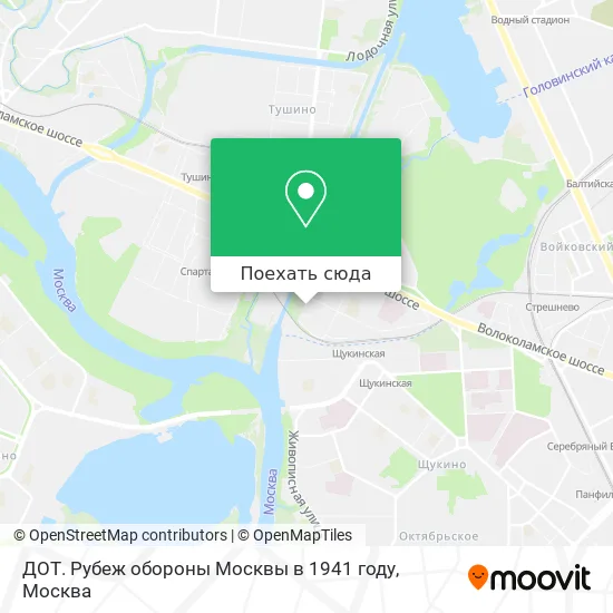 Карта ДОТ. Рубеж обороны Москвы в 1941 году