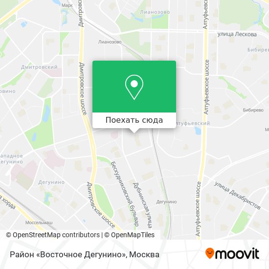 Карта Район «Восточное Дегунино»