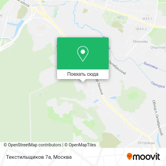 Карта Текстильщиков 7а