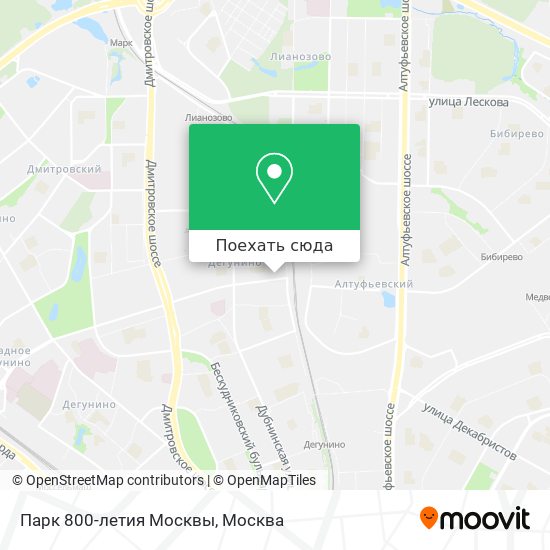 Карта Парк 800-летия Москвы