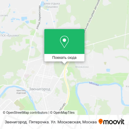 Карта Звенигород. Пятерочка. Ул. Московская