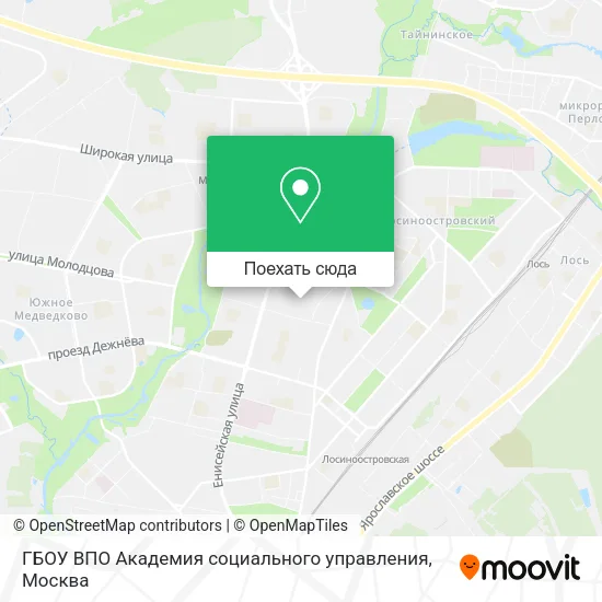 Карта ГБОУ ВПО Академия социального управления